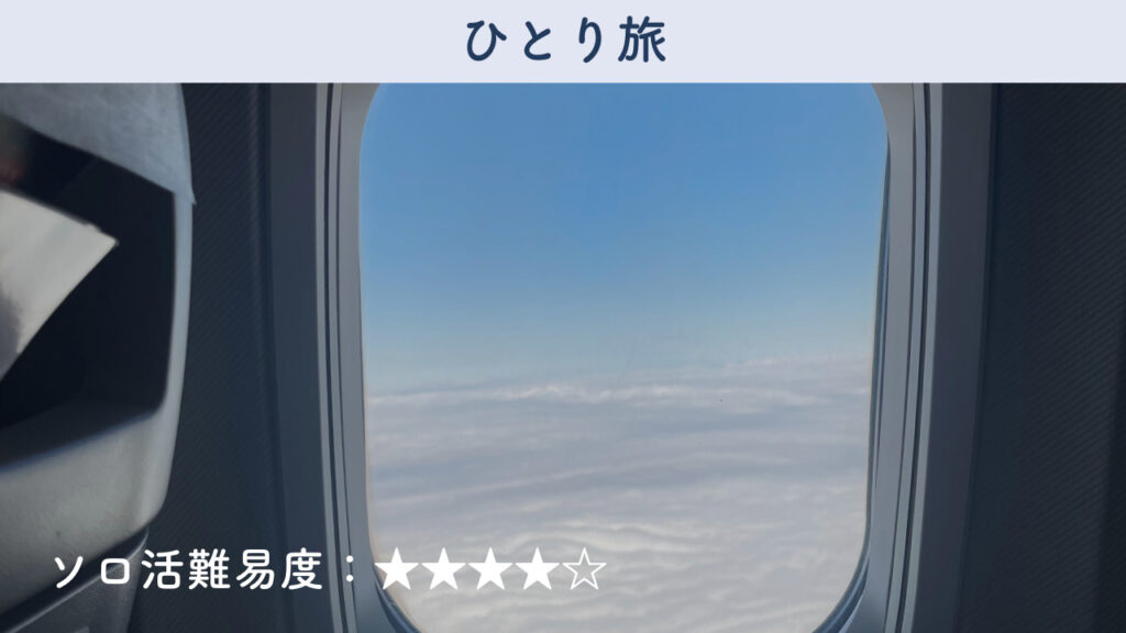 実際に一人旅をしたときの飛行機の中の画像