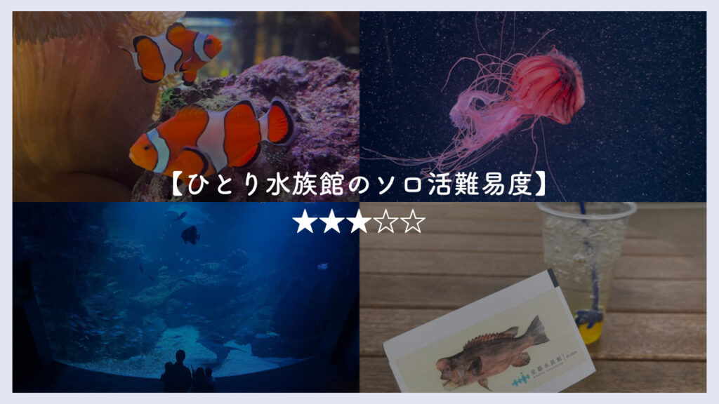 ひとり水族館のソロ活難易度を紹介した画像