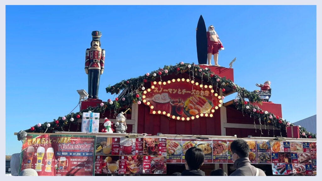 実際のクリスマスマーケットの屋台の画像