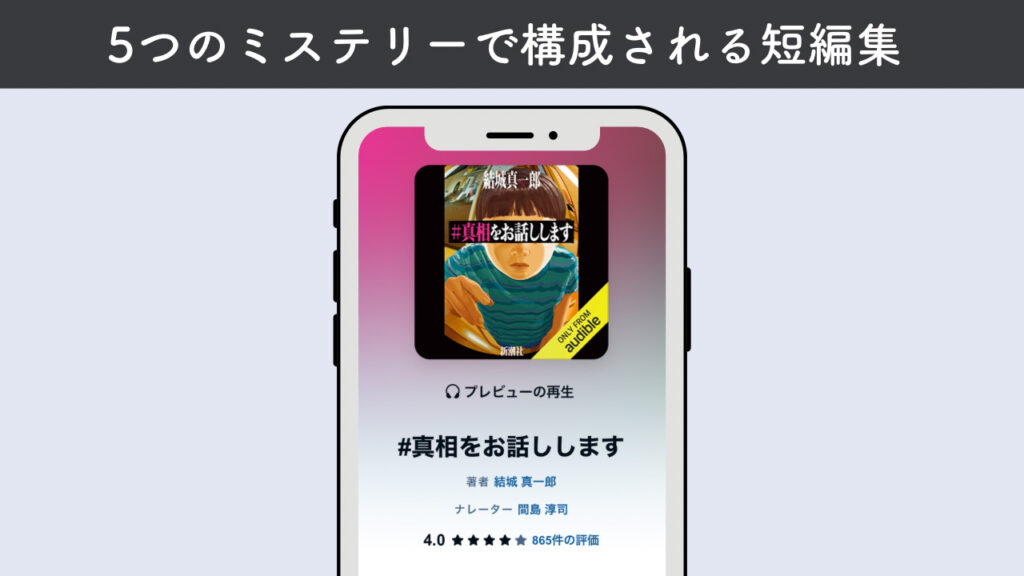 実際にaudible上で表示される「#真相をお話しします」の表紙の画像